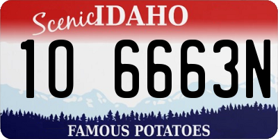 ID license plate 1O6663N