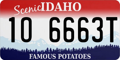 ID license plate 1O6663T