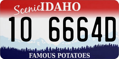 ID license plate 1O6664D