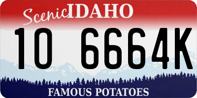 ID license plate 1O6664K