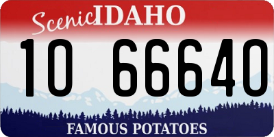 ID license plate 1O6664O