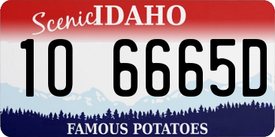 ID license plate 1O6665D
