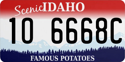 ID license plate 1O6668C