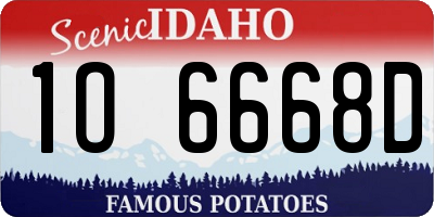 ID license plate 1O6668D