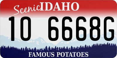 ID license plate 1O6668G