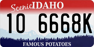 ID license plate 1O6668K
