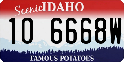 ID license plate 1O6668W