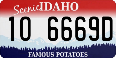 ID license plate 1O6669D