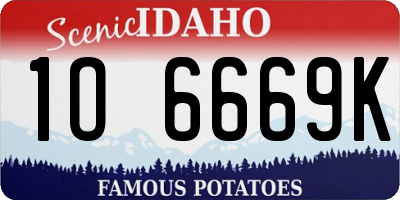 ID license plate 1O6669K