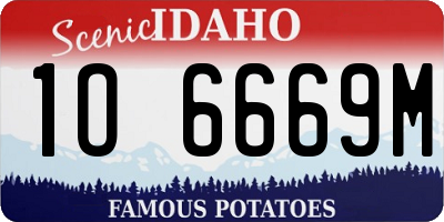 ID license plate 1O6669M