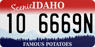 ID license plate 1O6669N