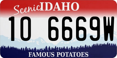 ID license plate 1O6669W