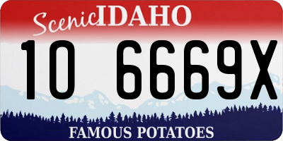 ID license plate 1O6669X
