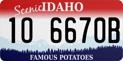 ID license plate 1O6670B