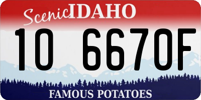 ID license plate 1O6670F