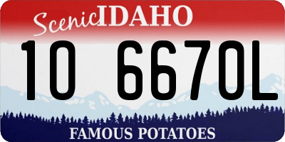 ID license plate 1O6670L