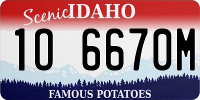 ID license plate 1O6670M