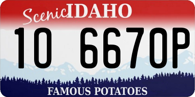 ID license plate 1O6670P