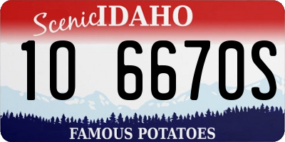 ID license plate 1O6670S