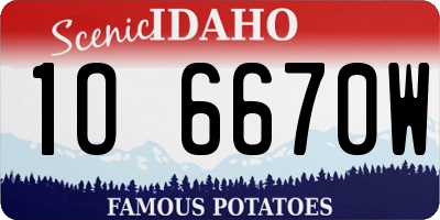ID license plate 1O6670W