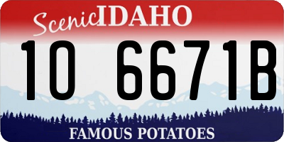 ID license plate 1O6671B