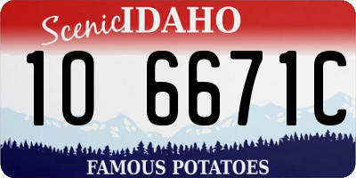 ID license plate 1O6671C