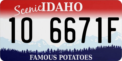 ID license plate 1O6671F