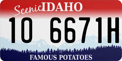 ID license plate 1O6671H
