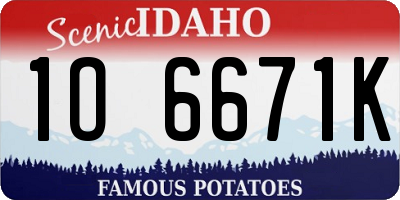 ID license plate 1O6671K