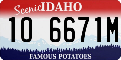 ID license plate 1O6671M