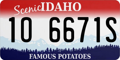 ID license plate 1O6671S