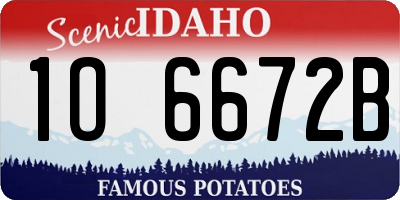 ID license plate 1O6672B