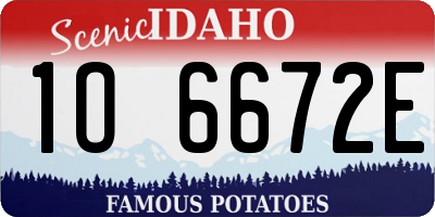 ID license plate 1O6672E
