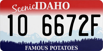 ID license plate 1O6672F