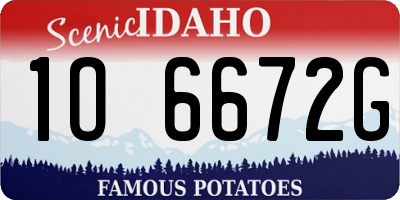 ID license plate 1O6672G