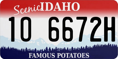 ID license plate 1O6672H