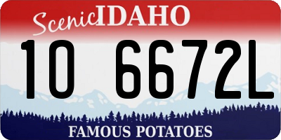 ID license plate 1O6672L