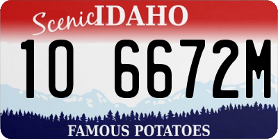 ID license plate 1O6672M