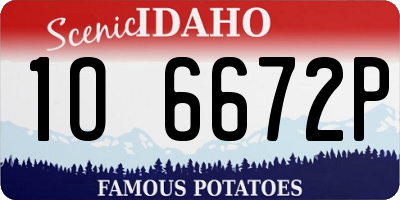ID license plate 1O6672P