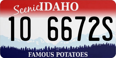 ID license plate 1O6672S