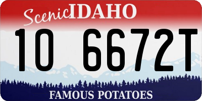 ID license plate 1O6672T