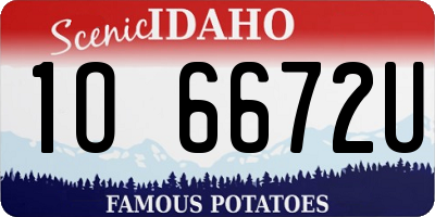 ID license plate 1O6672U