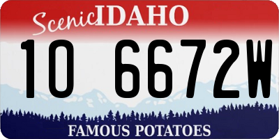 ID license plate 1O6672W