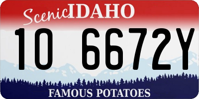 ID license plate 1O6672Y