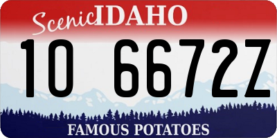 ID license plate 1O6672Z