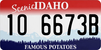 ID license plate 1O6673B