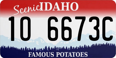 ID license plate 1O6673C