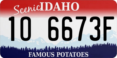 ID license plate 1O6673F