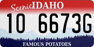 ID license plate 1O6673G