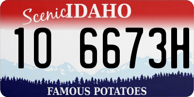 ID license plate 1O6673H